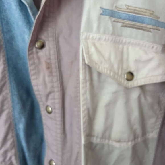 Wrangler vintage cotton 3 tone , pearl snap Western shirt - Picture 6 of 6